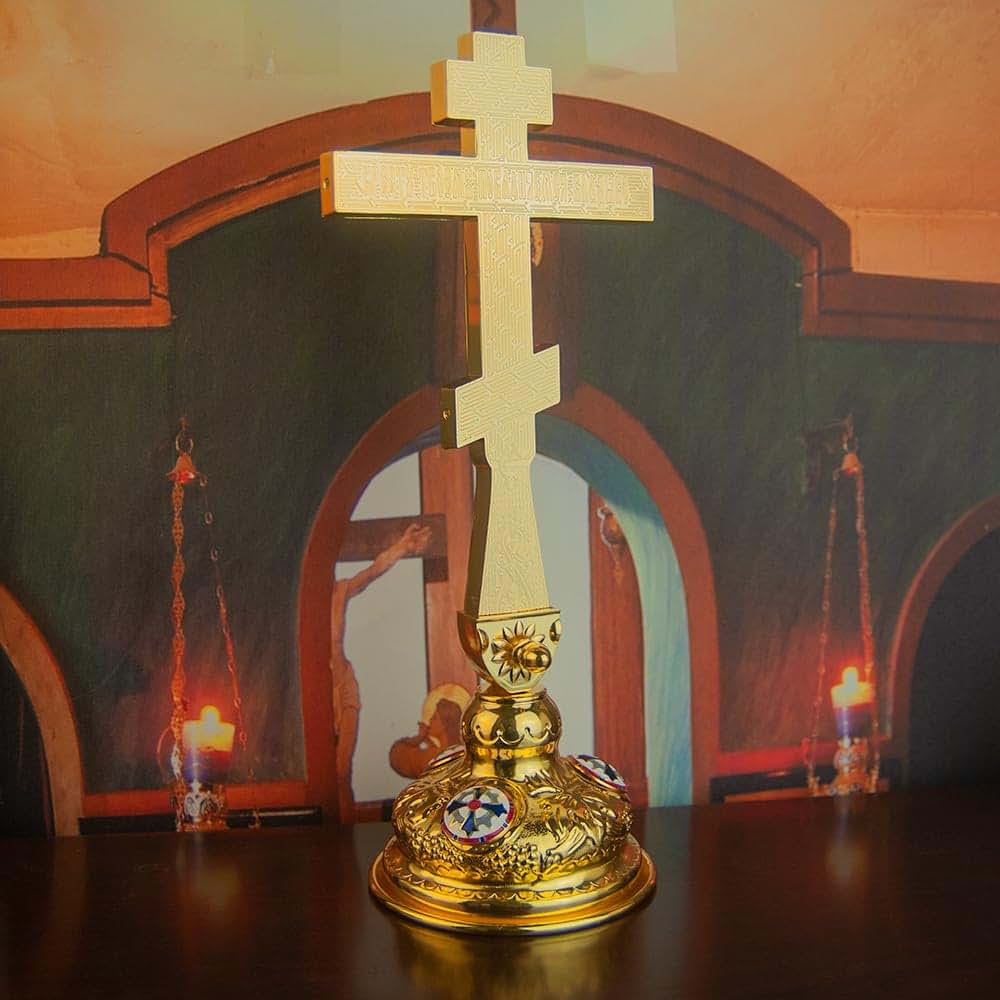 Orthodox Blessing Cross Crucifix - Zinc Alloy Gold Plating Wall Decoration