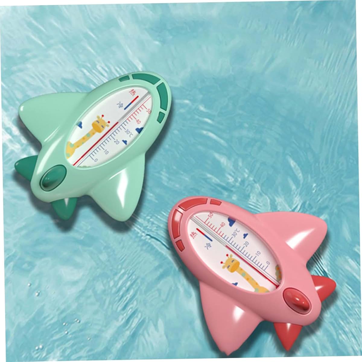 Baby Bath Thermometer Floating Green Plane Shape