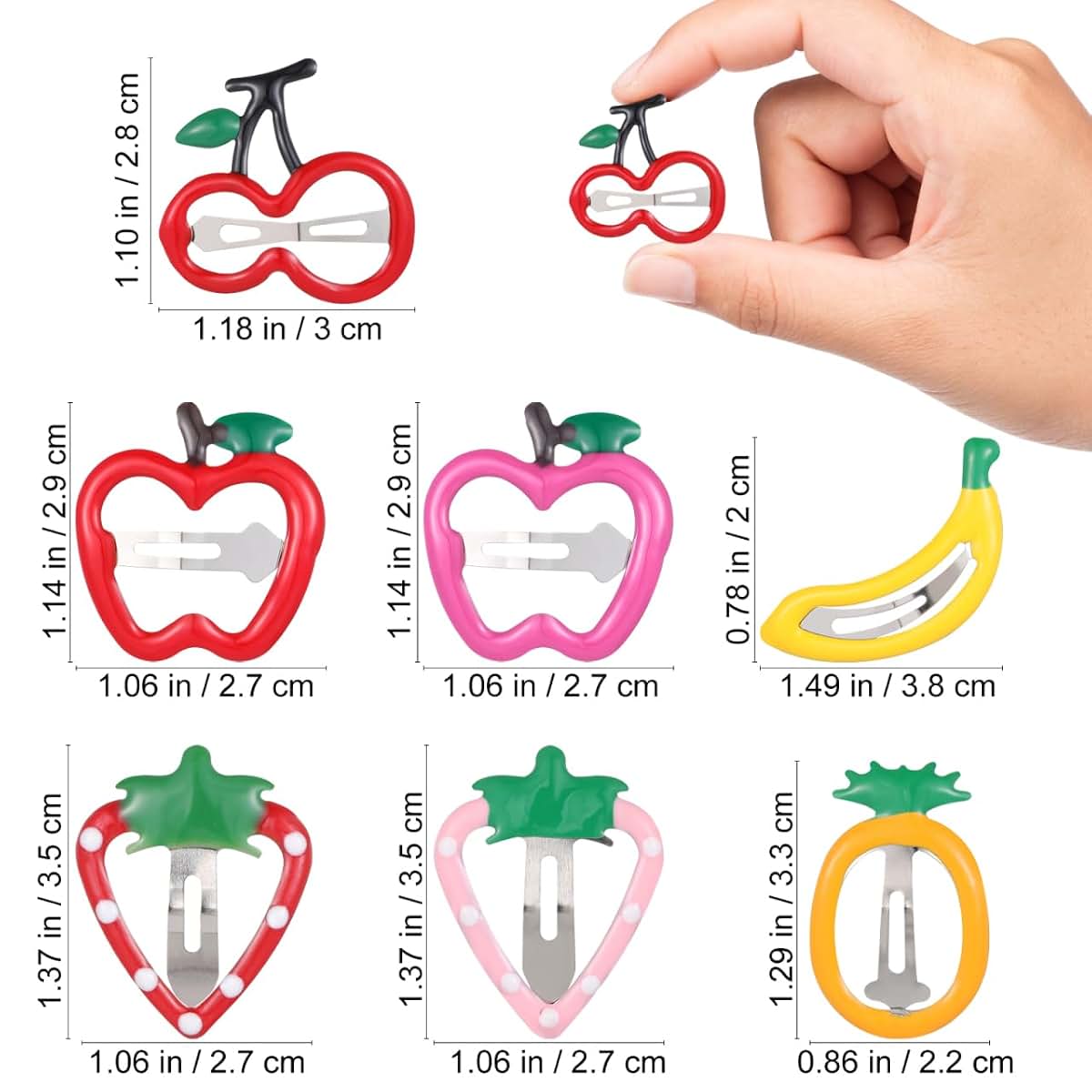 Veemoon 14 Pcs Fruit Hair Clips Set for Girls Styling Accessories