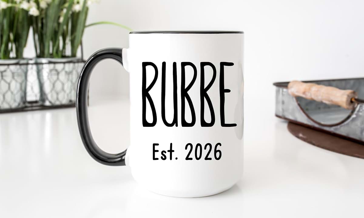 Fabby Gifts Bubbe And Zayde Mugs Set - Yiddish Grandma Baby Reveal - Jewish Grandpa Mug - Pregnancy Announcement For