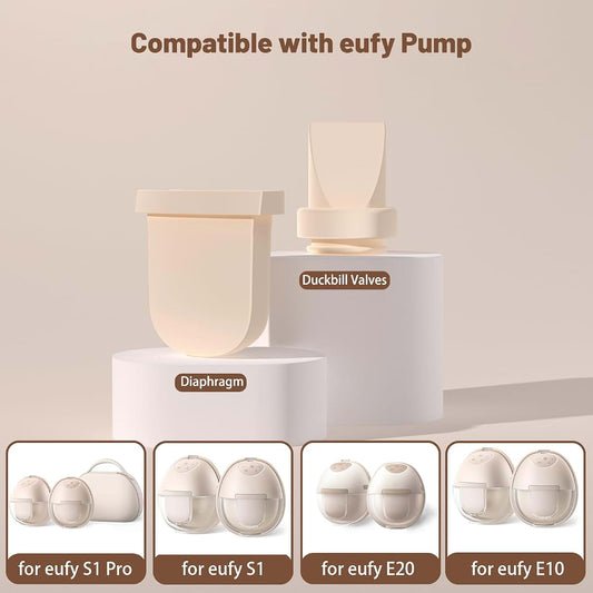 Wevedk Duckbill Valves and Diaphragms for Eufy Wearable Breast Pumps, 6 Pieces