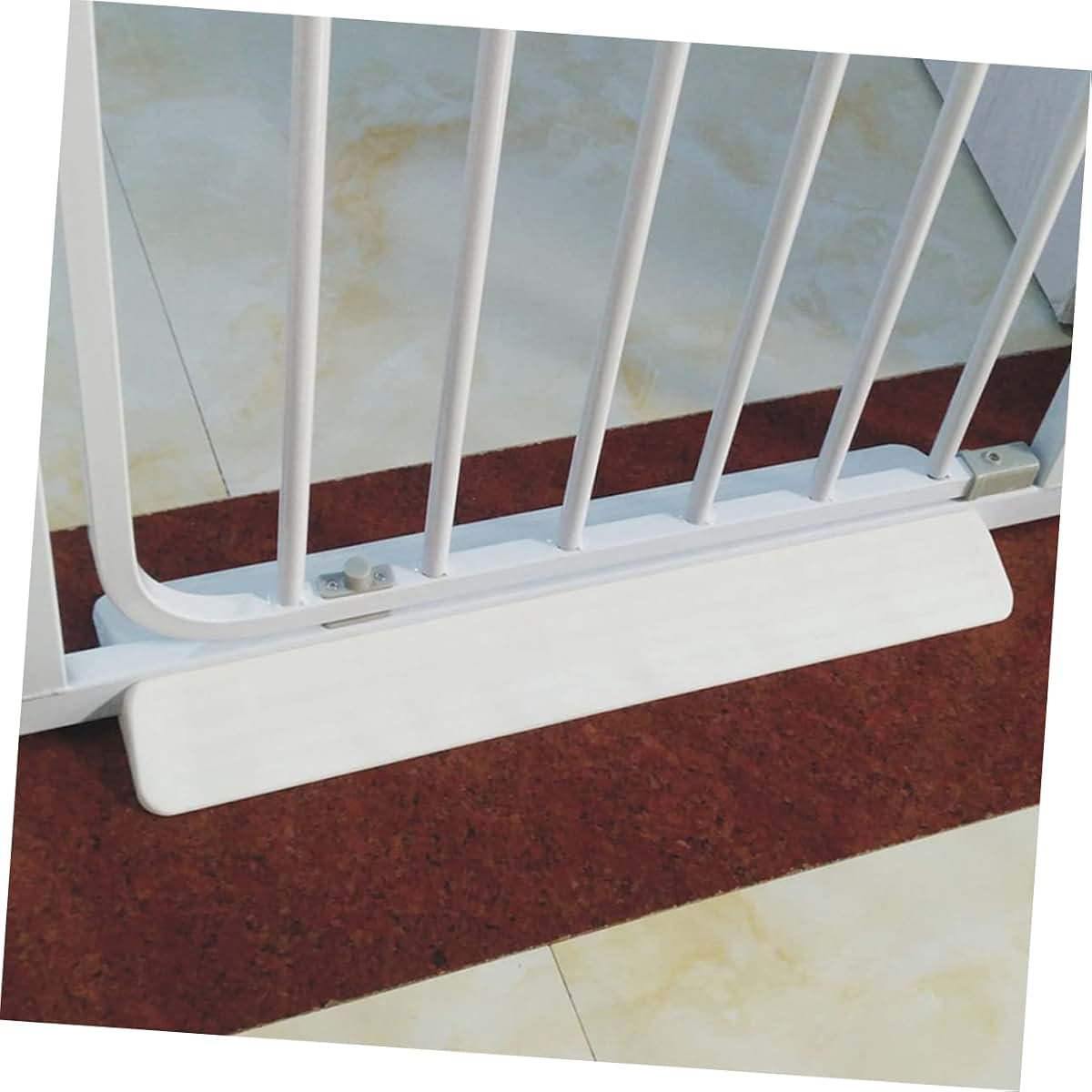 Toddmomy Guardrail Holder Accessory for Pet and Baby Gates, Adjustable Stability Fixator, White Plastic