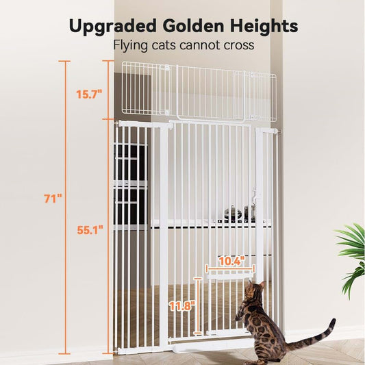 BabyOneStop Comomy 71-Inch Extra Tall Pressure Mounted Pet Gate
