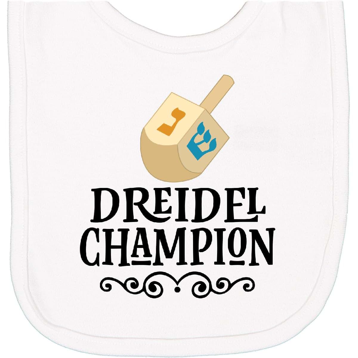 InkTastic Hanukkah Dreidel Champion Newborn Bib