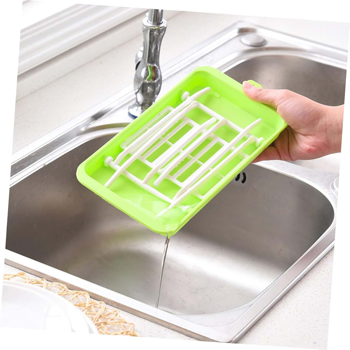 GETAJGHSD Foldable Bottle Drying Rack, Light Green Space-Saving