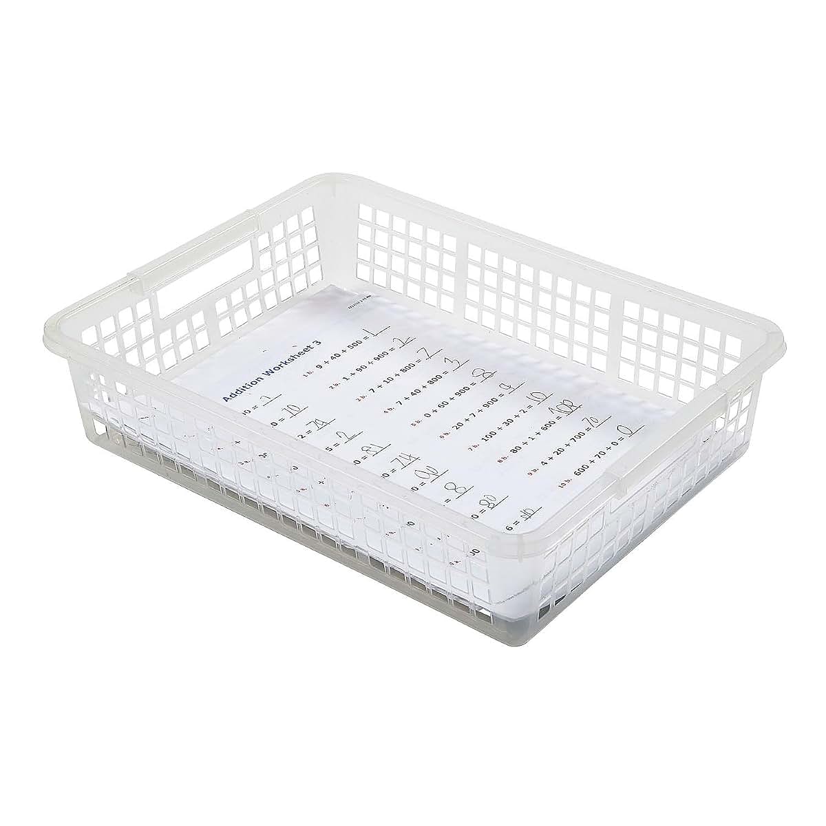 Fun Express Clear Classroom Storage Baskets with Handles, 6 Piece