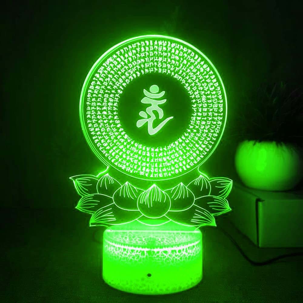 Jinnwell 3D Buddha Night Light Lamp With 7 Color Changing Touch Switch (photo 4)