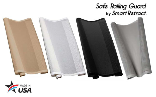 Smart Retract Safe Railing Guard Black Mesh For Stairs And Balconies