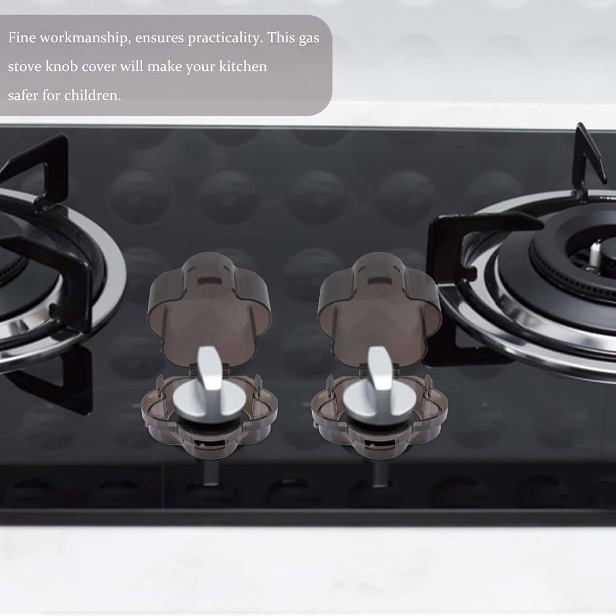 Toddmomy Gas Stove Knob Covers Childproof 4-Pack Transparent Plastic