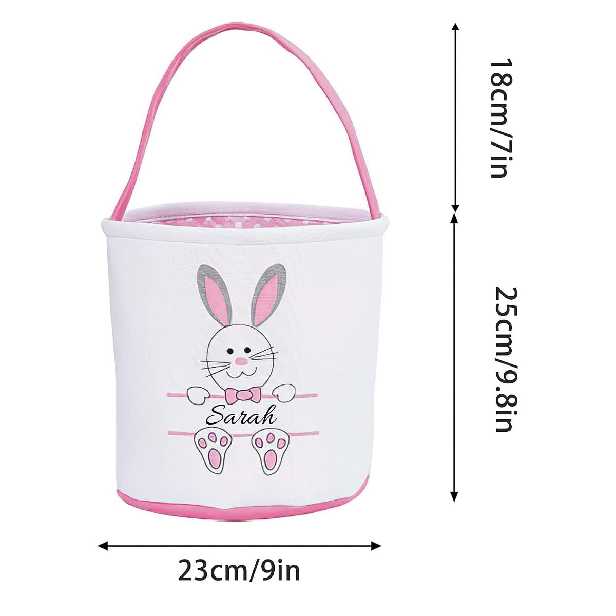GosilenceWa Personalized Easter Basket for Girls Boys Kids with Name Large Custom Easter Baskets for Eggs Candy Gifts