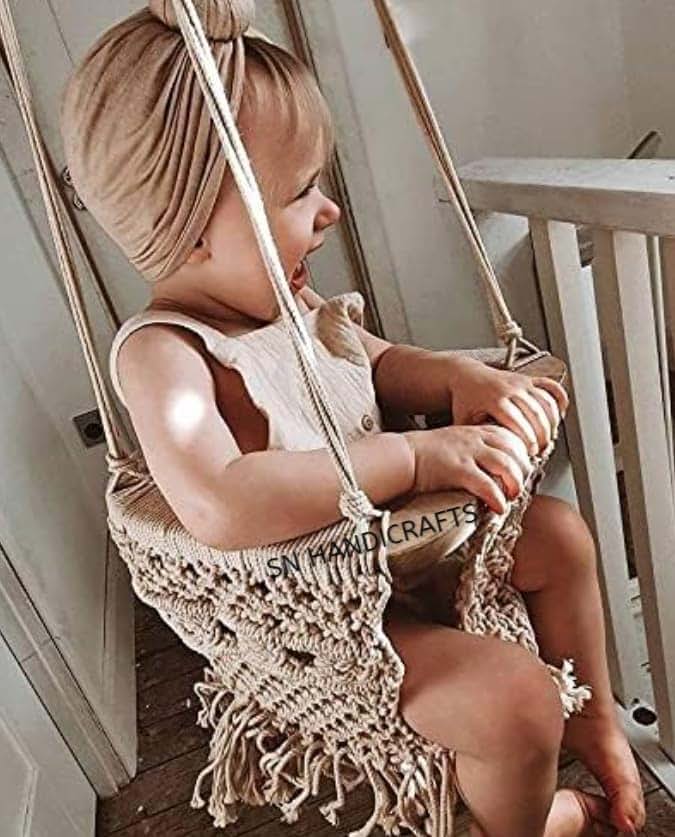Macrame Baby Swing Hammock for Toddlers | Handmade Indoor/Outdoor Chair