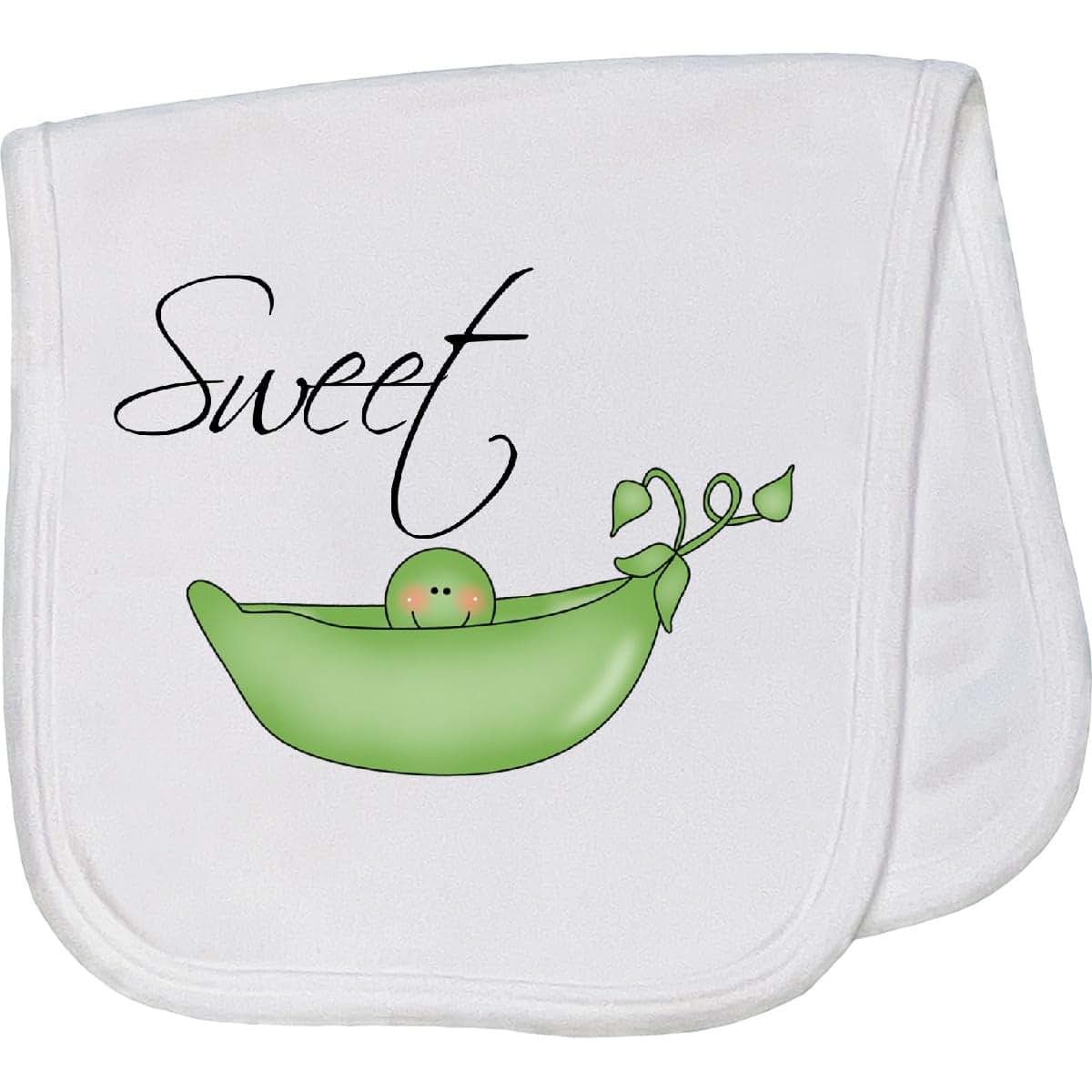 Sweet Pea Baby Burp Cloth - Interlock 2 Ply White