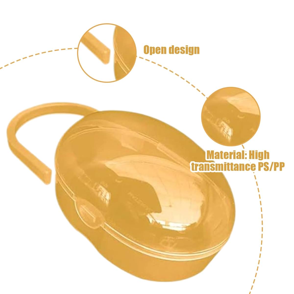 Comebachome Pacifier Case, 3pcs Dustproof Pacifier Holder Case, Soother Shield Case, Pacifier Container for Travel (photo 4)
