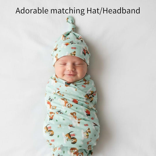 The Plush Club Viscose from Bamboo Swaddle Blankets Puppy Love Blue