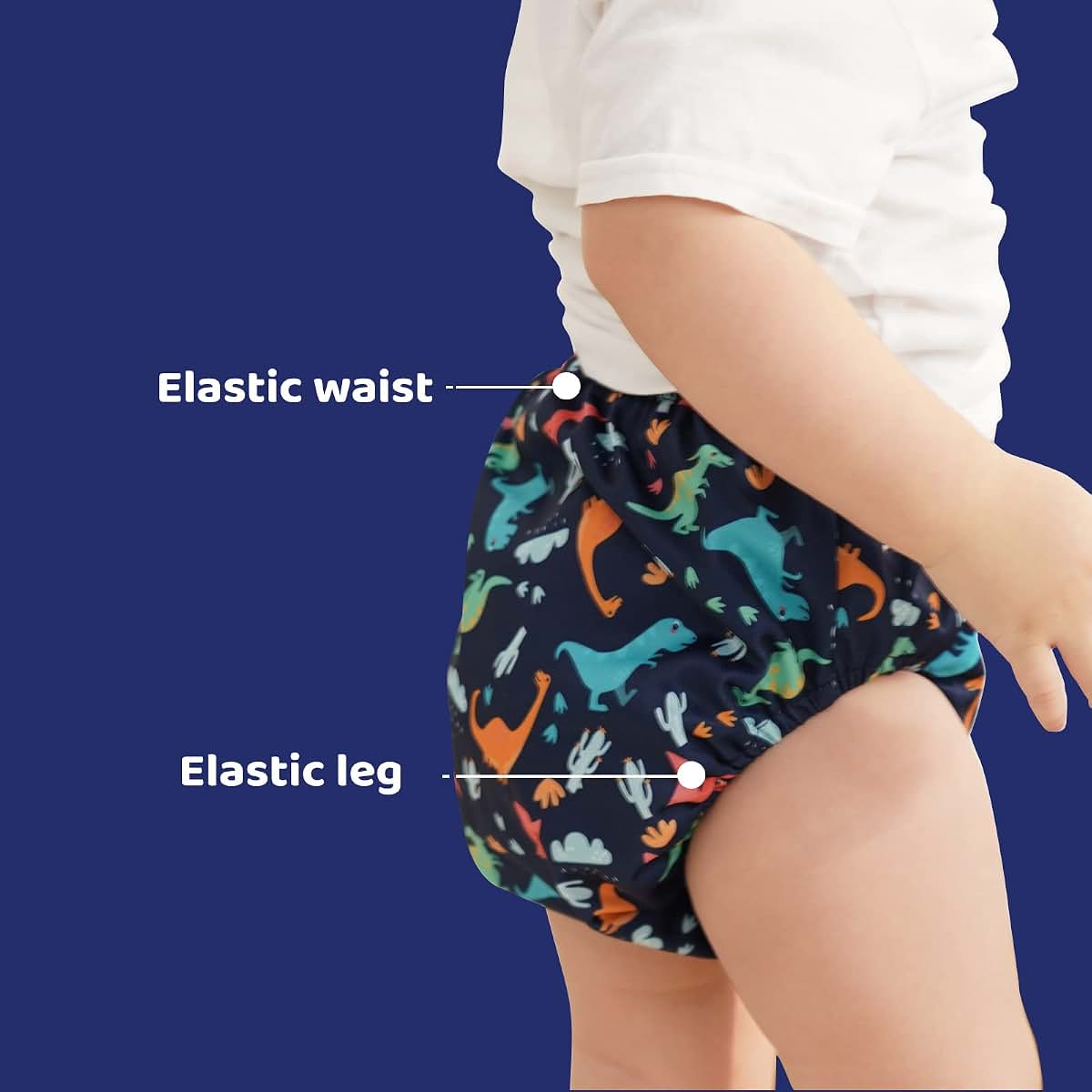 Smulpooti 8 Packs Reusable Rubber Pants for Potty Training Toddlers Boys 5T (photo 4)
