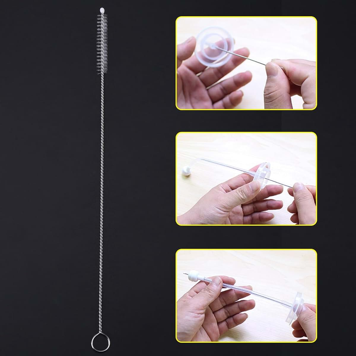 Bottle Brush Set for Milk Bottles and Feeding Accessories | Stainless Steel Cleaner