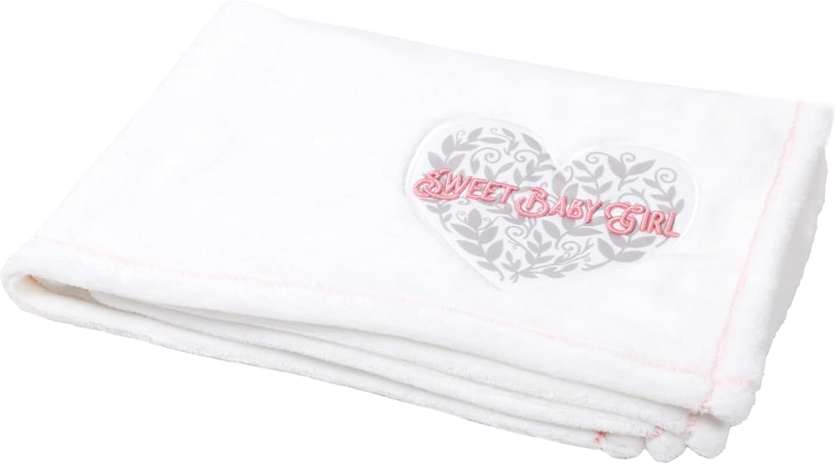 Pavilion Gift Company Sweet Baby Girl Embroidered Sentiment Royal Plush Baby Blanket (photo 4)