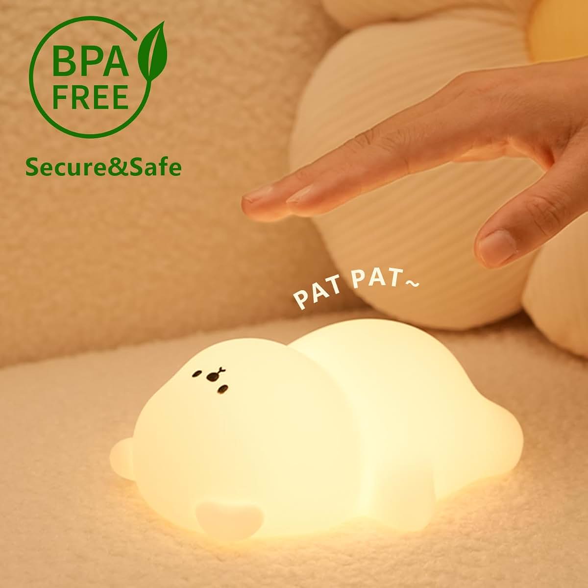 Lying Bear Dimmable LED Night Light for Nursery and Room Decor