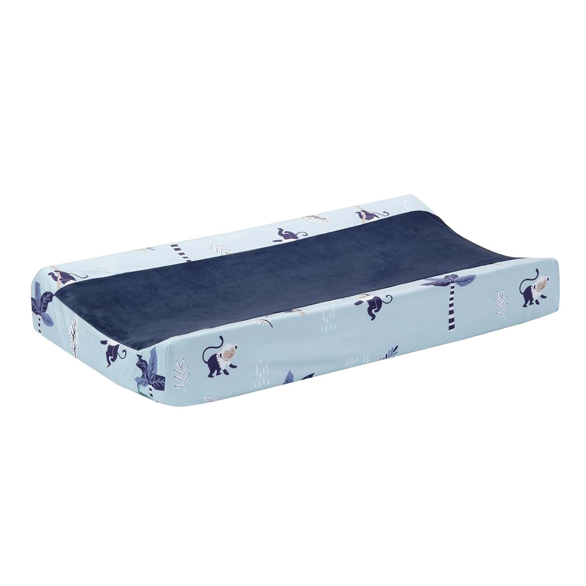Jungle Party Blue Monkey Changing Pad Cover for Babies