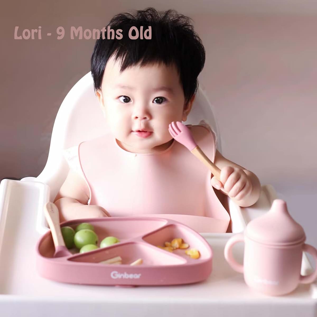 Ginbear Baby Utensils 4 Piece Silicone Set for Self-Feeding Toddlers
