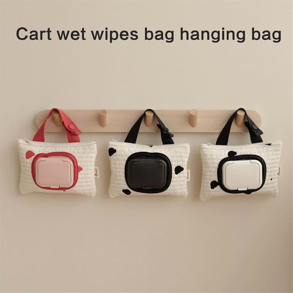 YEATTNGL Multifunction Hanging Bag with Bear Embroidery Wet Wipe Carrying Bag (photo 4)