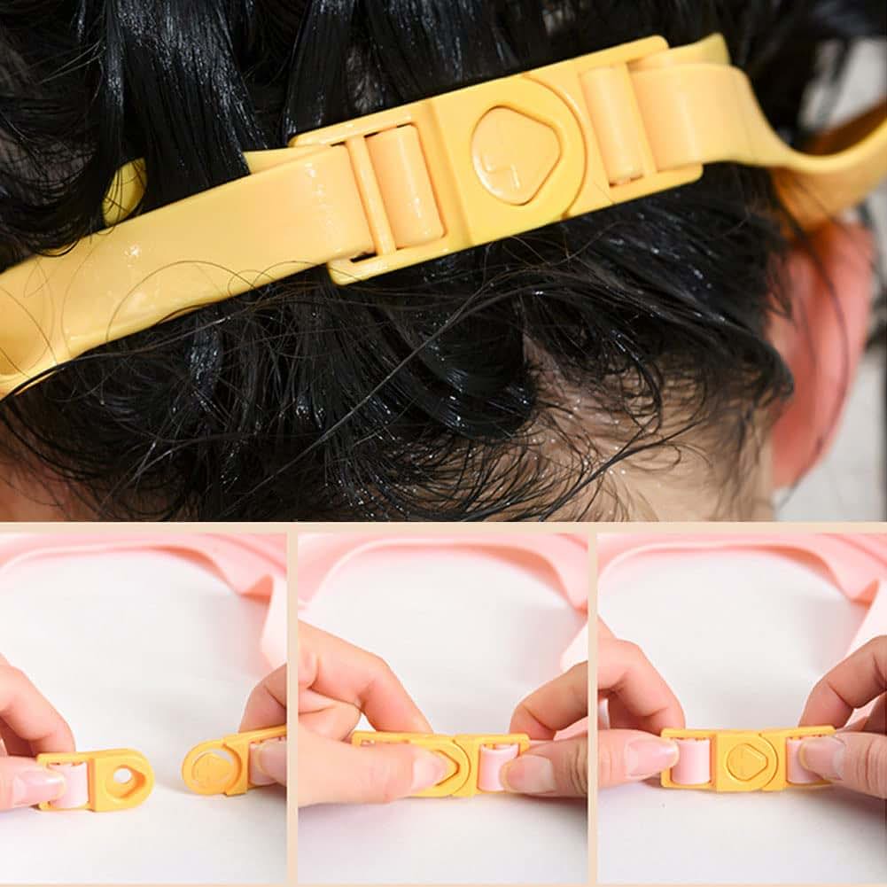 Surakey Baby Shower Cap Adjustable Bath Shampoo Shield Visor Yellow
