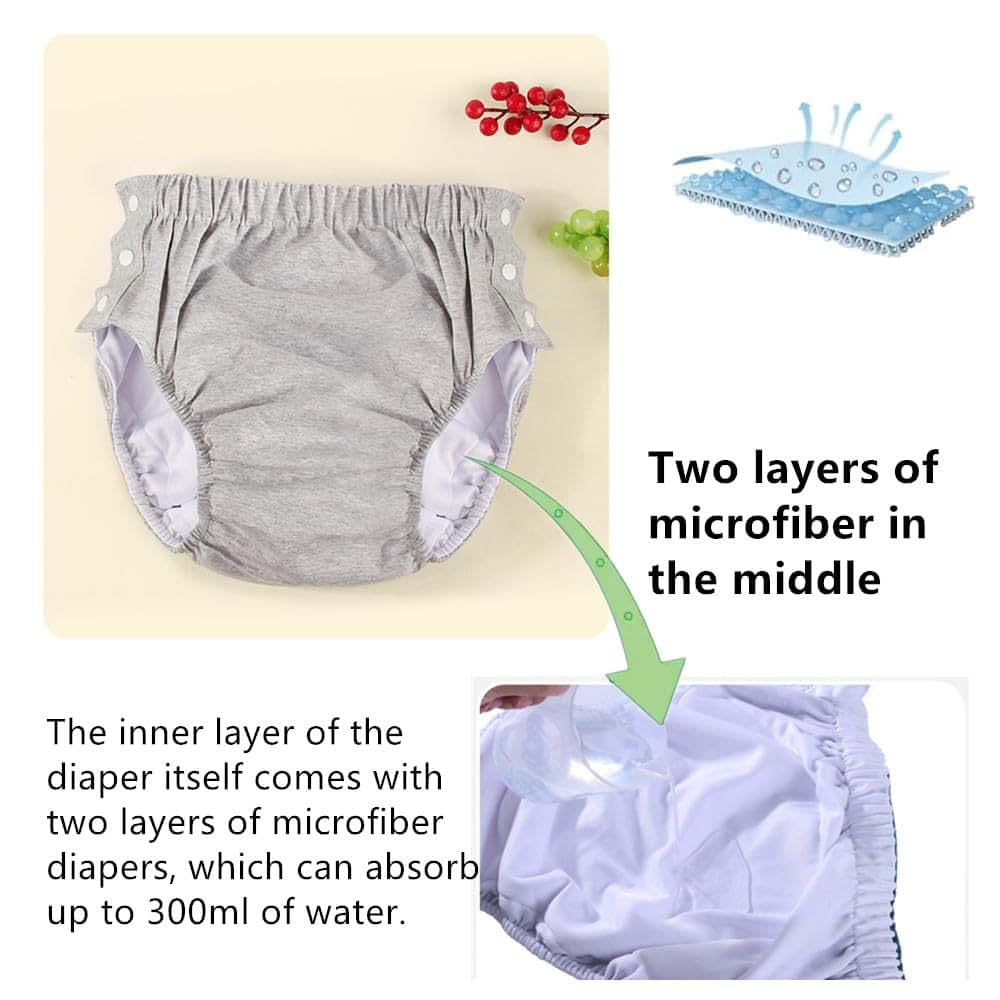 Larotsuba Unisex Reusable Adult Cloth Diaper Green X-Large (photo 4)