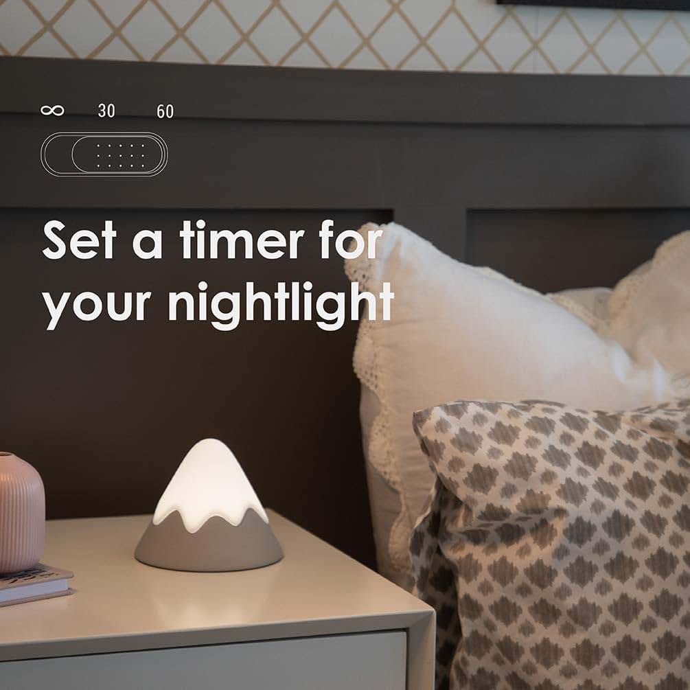 DesignNest Snow Mountain Night Light - Modern Home Decor & Nursery Lamp - Dimmable Soft Silicone, Tap Control (photo 4)