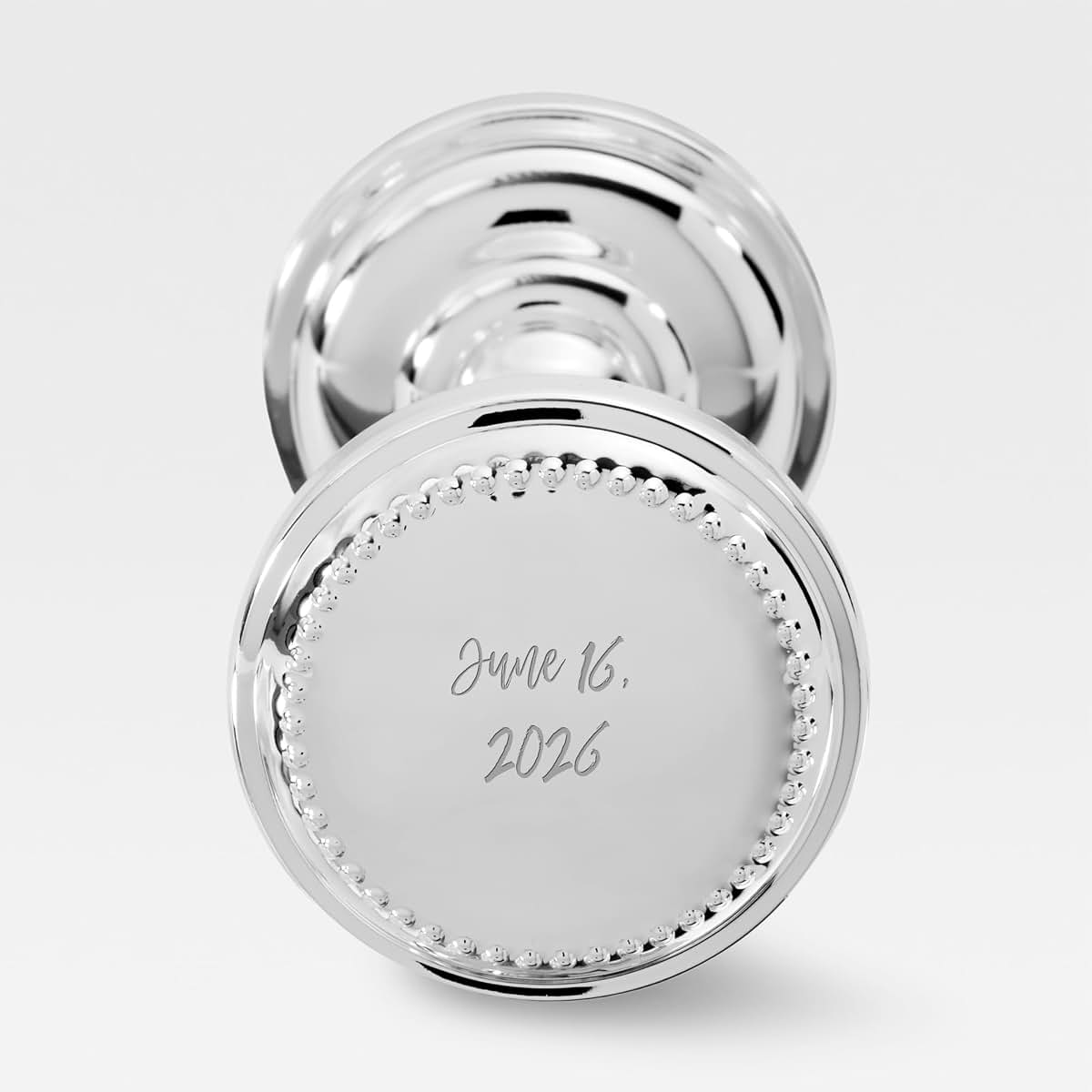 Things Remembered Engraved Silver Beaded Baby Rattle (photo 2)