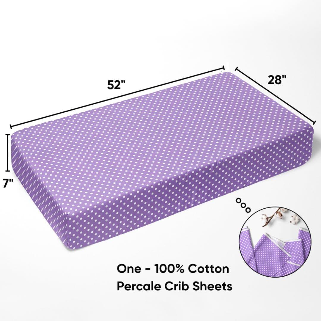 Bacati - Love Gray Lilac 4 Piece Crib Bedding Set with Diaper Caddy (photo 4)