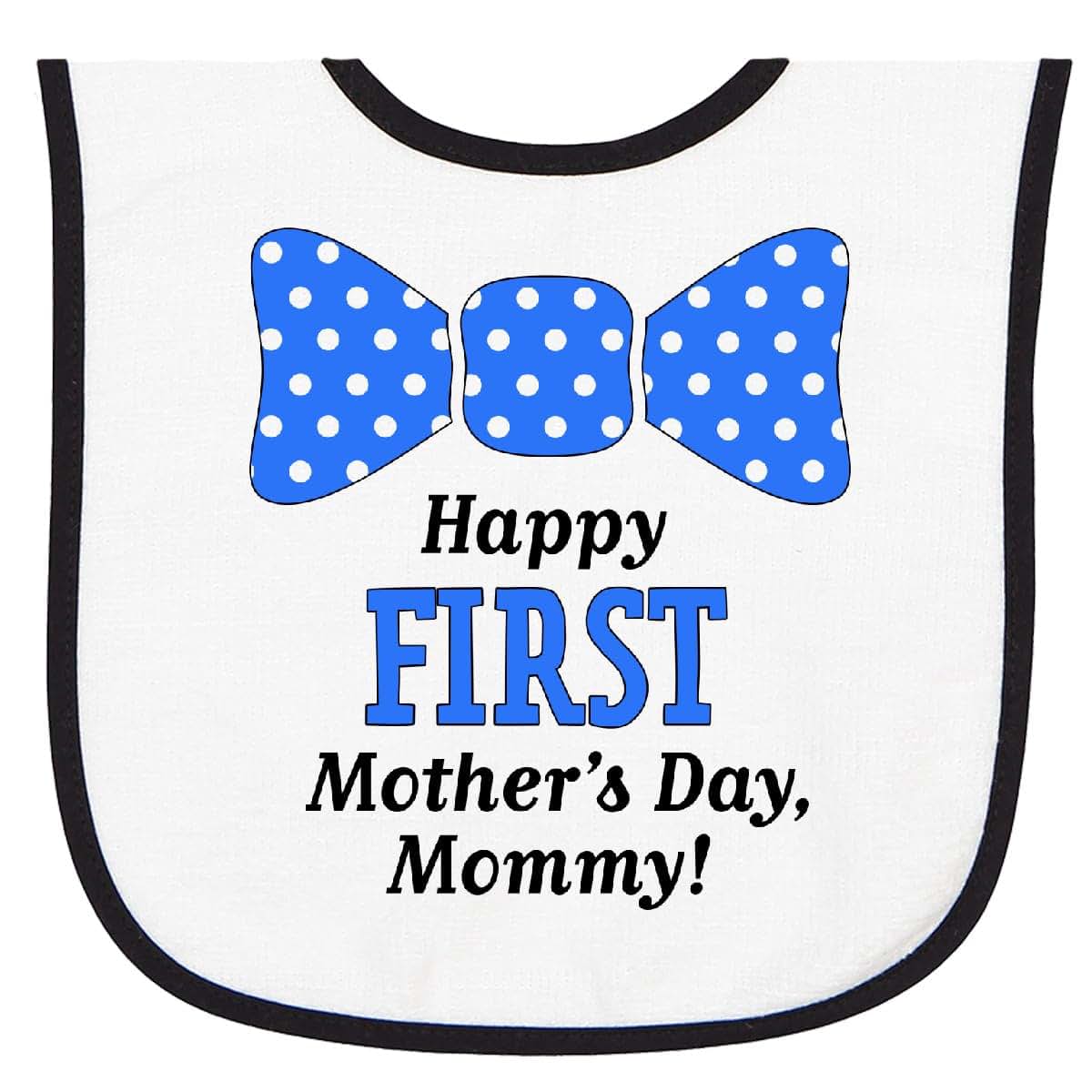 Inktastic Happy First Mother's Day, Mommy Bow Tie Terry Cloth Bib