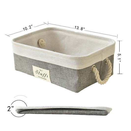 INough Collapsible Rectangular Storage Bin With Rope Handles