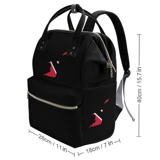BabyOneStop Trinidad and Tobago Flag Print Multifunction Diaper Backpack