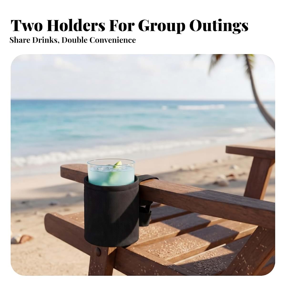 AWHAO 2 Pieces Beach Chair Cup Holder Compact Mesh Cup Holder (photo 4)