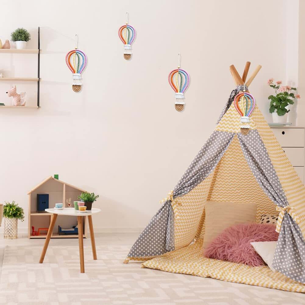 Boho Rainbow Macrame Wall Hanging Decor for Nursery and Kids Room