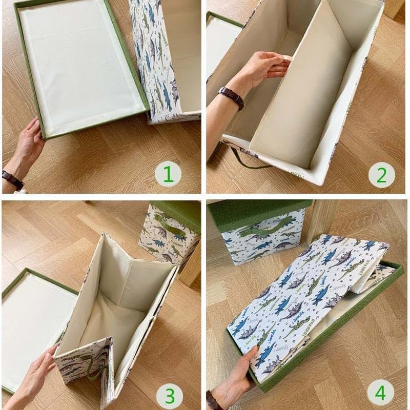 Dinosaur Print Foldable Cotton Kids Storage Basket