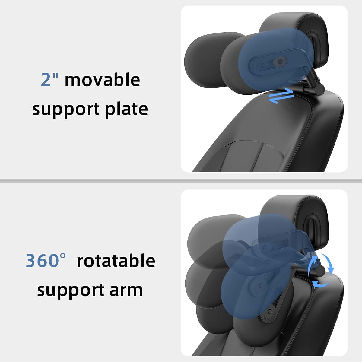 Zorunowa Car Headrest Pillow 4-Way Adjustable Memory Foam U-Shaped