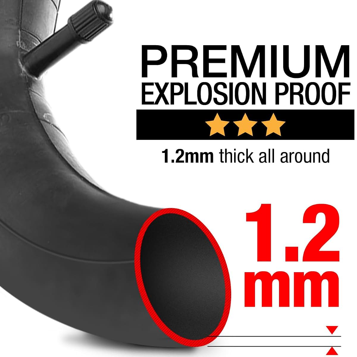 12.5'' x 1.75/2.25 Premium Explosion Proof Front Inner Tire Tube for All BOB Revolution Strollers, Stroller Strides & (photo 4)