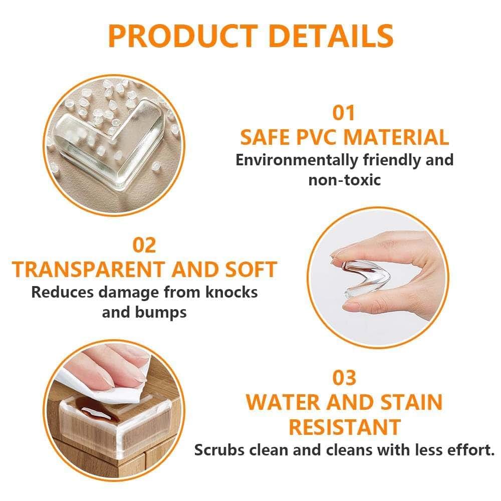 Vunpok 10-Pack Baby Corner Protectors, Clear PVC Silicone, L-Shape
