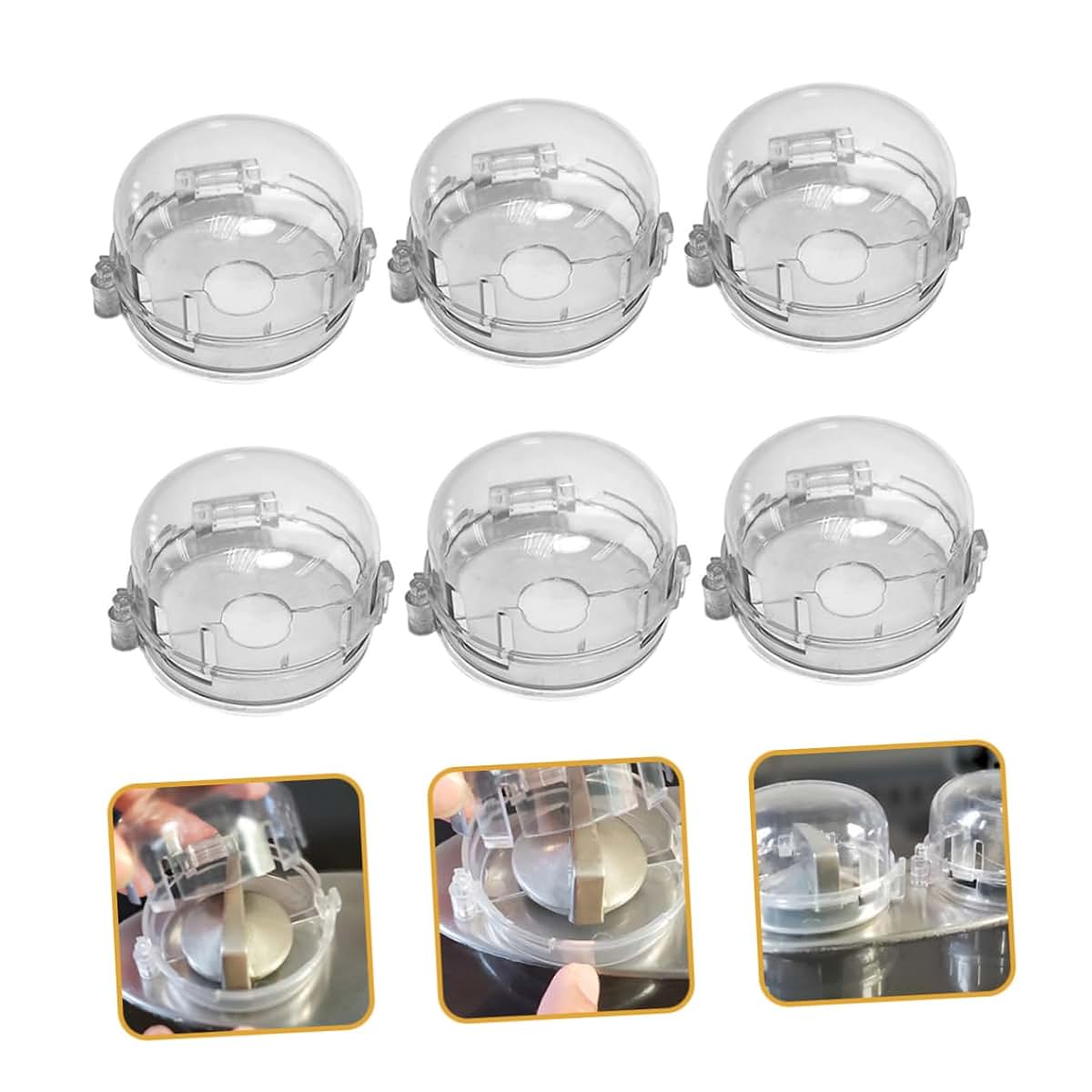 Gas Stove Knob Covers 6pcs Plastic Childproof Protector Guard