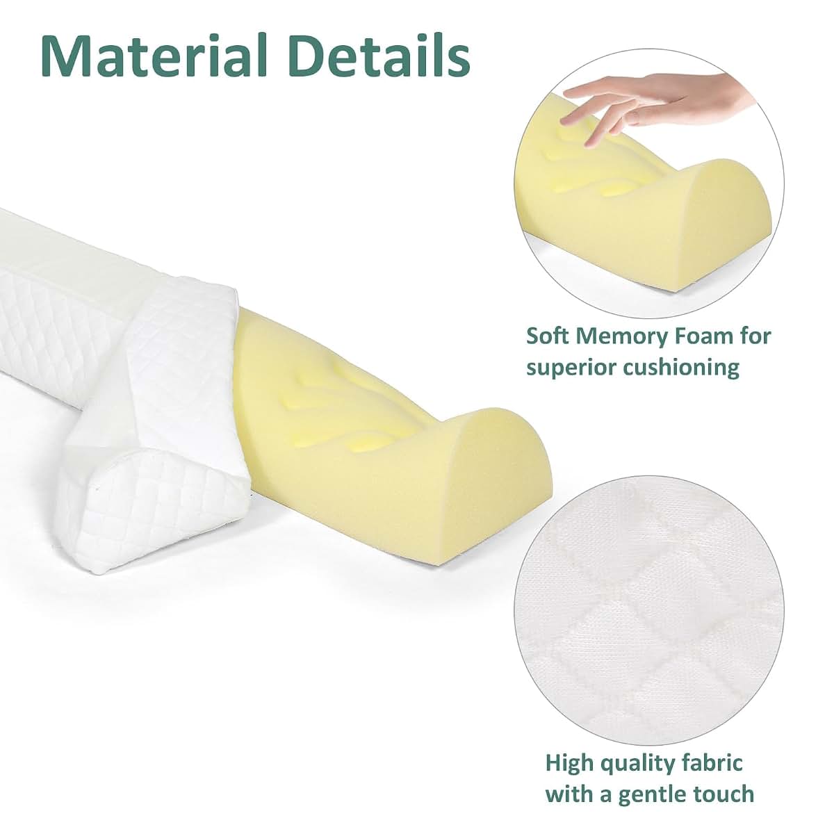 Shinnwa Memory Foam Bed Bumpers for Toddlers & Kids (2-Pack)