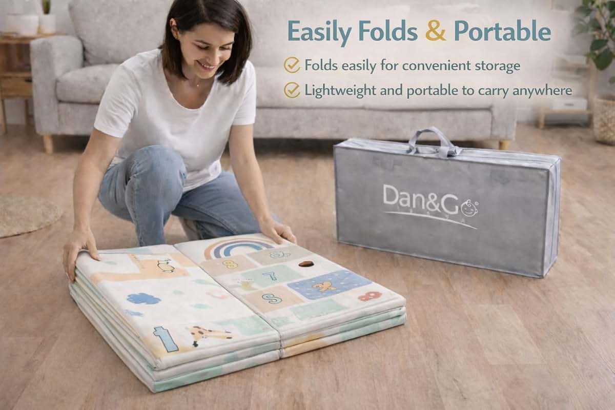 Dan&Go Extra Large Foldable Floor Mat, Beige XPE Foam (photo 4)