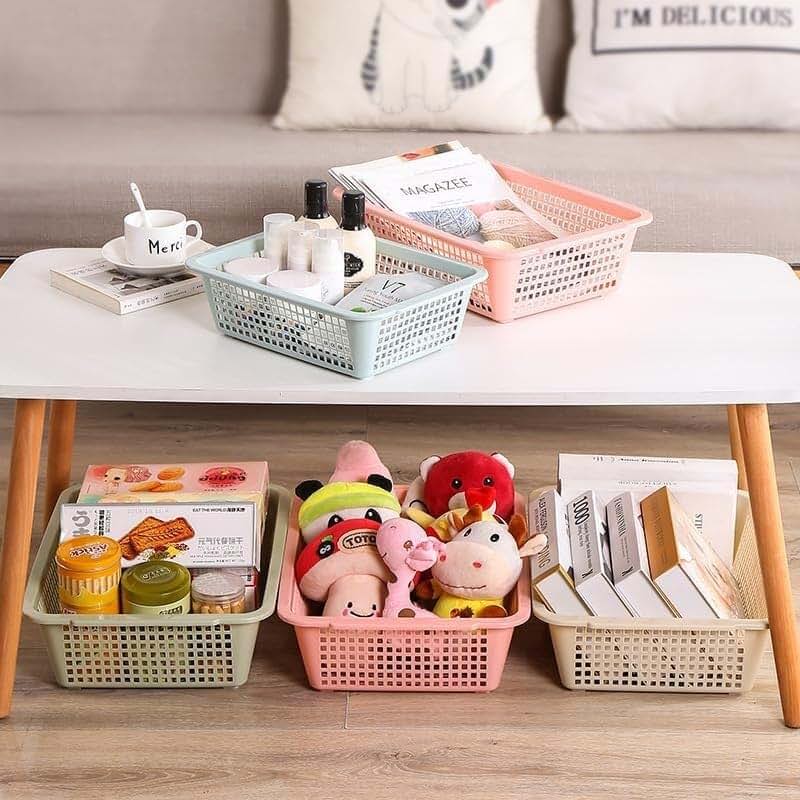 URBEHAKXM Plastic Storage Basket Organizer Grid Container Mint (photo 4)