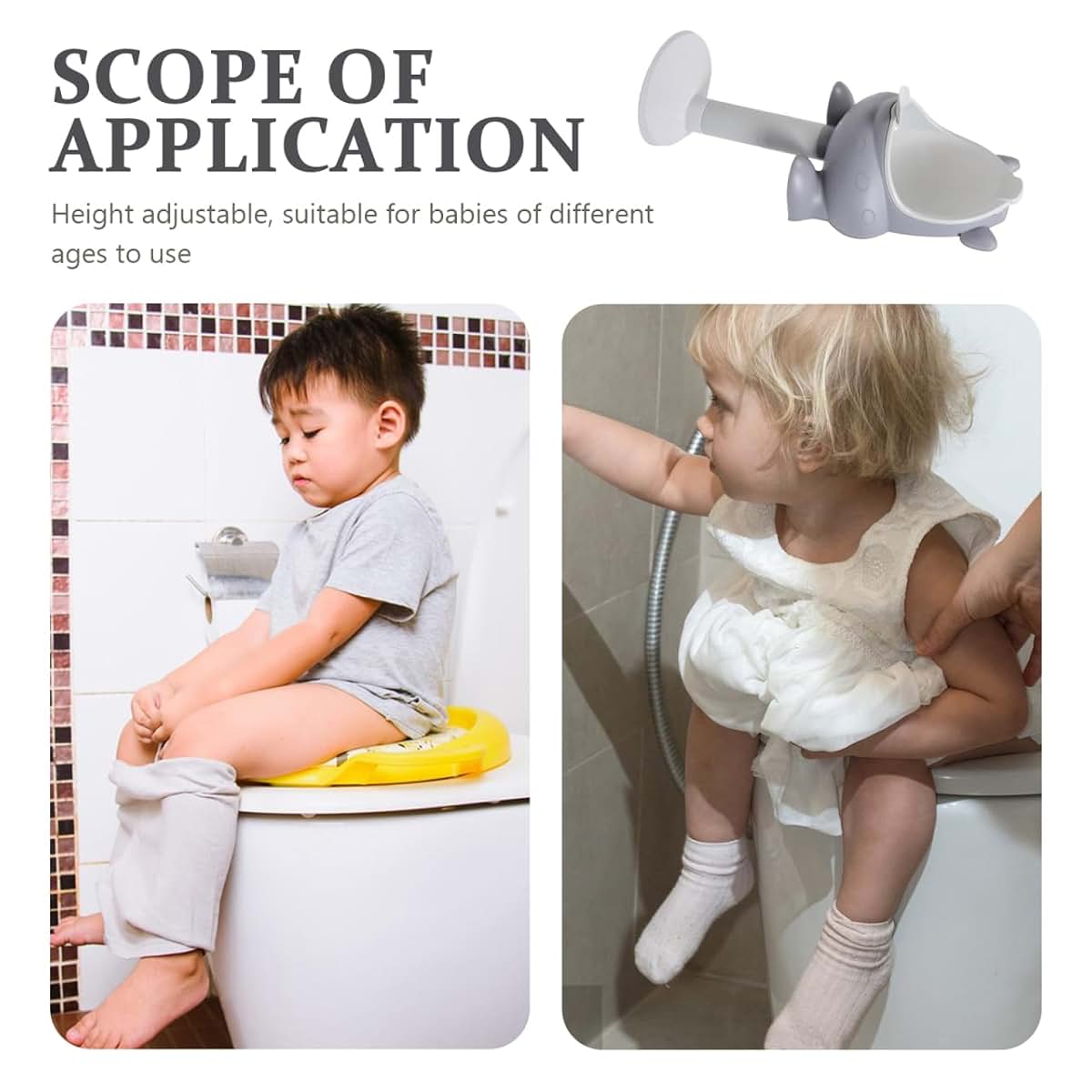 TOYANDONA Adjustable Height Baby Boy Standing Urinal Potty Training Wall Mounted Plastic