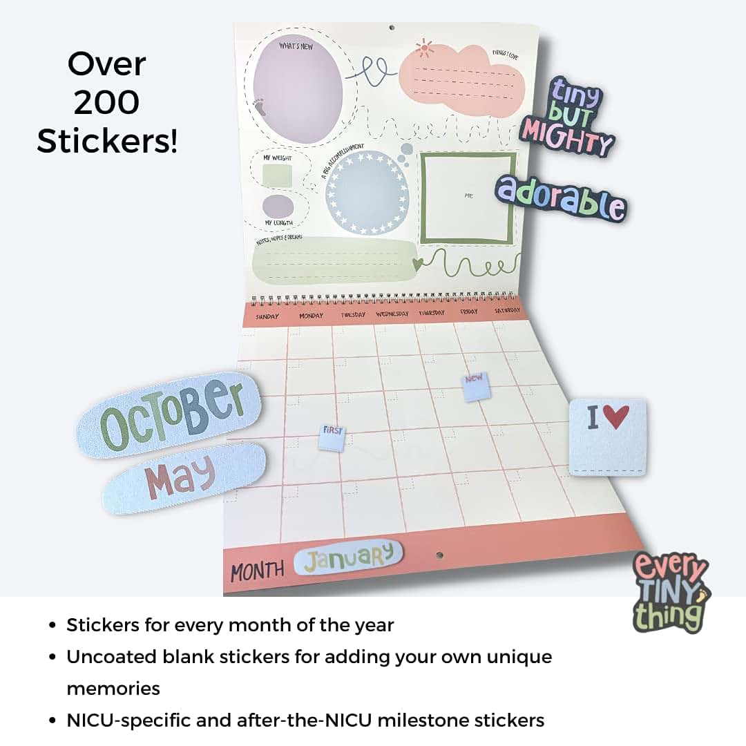 Every Tiny Thing My First Year - A NICU Baby Calendar with NICU Milestone Stickers to celebrate 365 days of precious (photo 4)