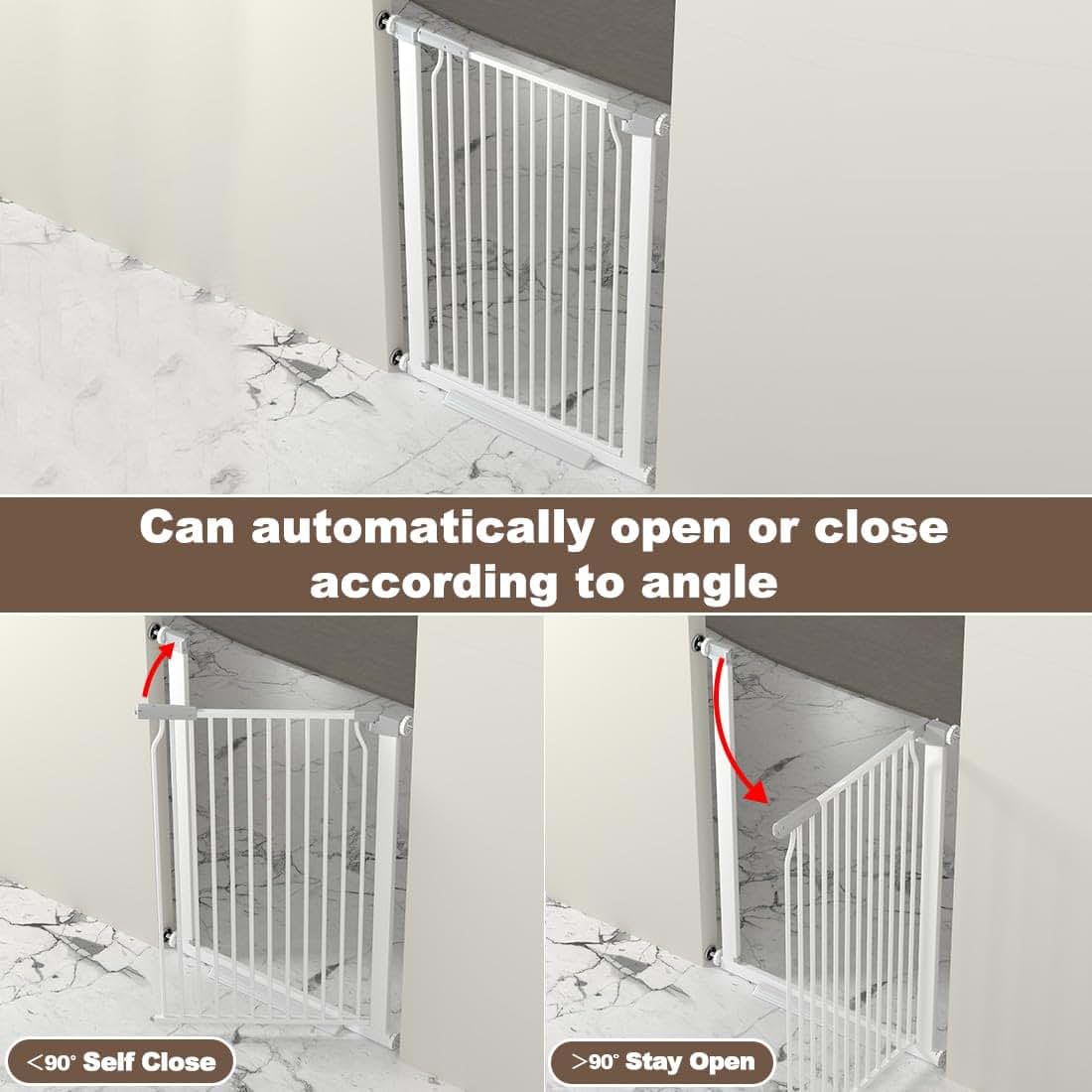 Extra Tall and Wide Metal Pet Gate for Doorway