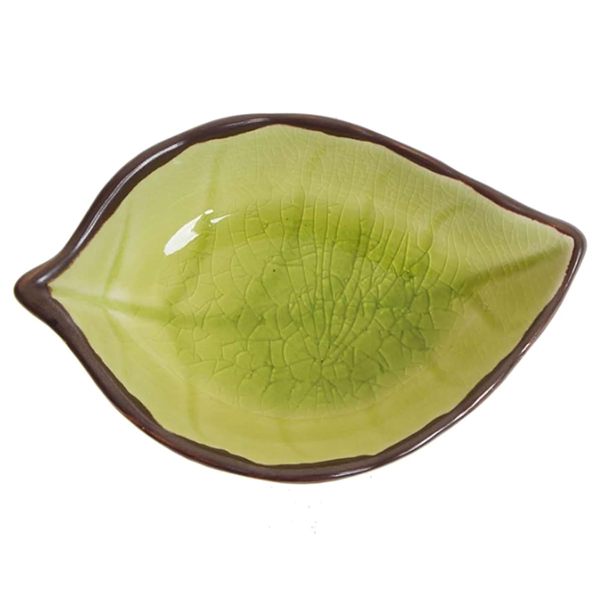 lstyty Montessori Leaf-Shaped Ceramic Dishes, Ice Crack Glaze Leaf Bowls, Small Serving Dishes Practical Life (photo 4)