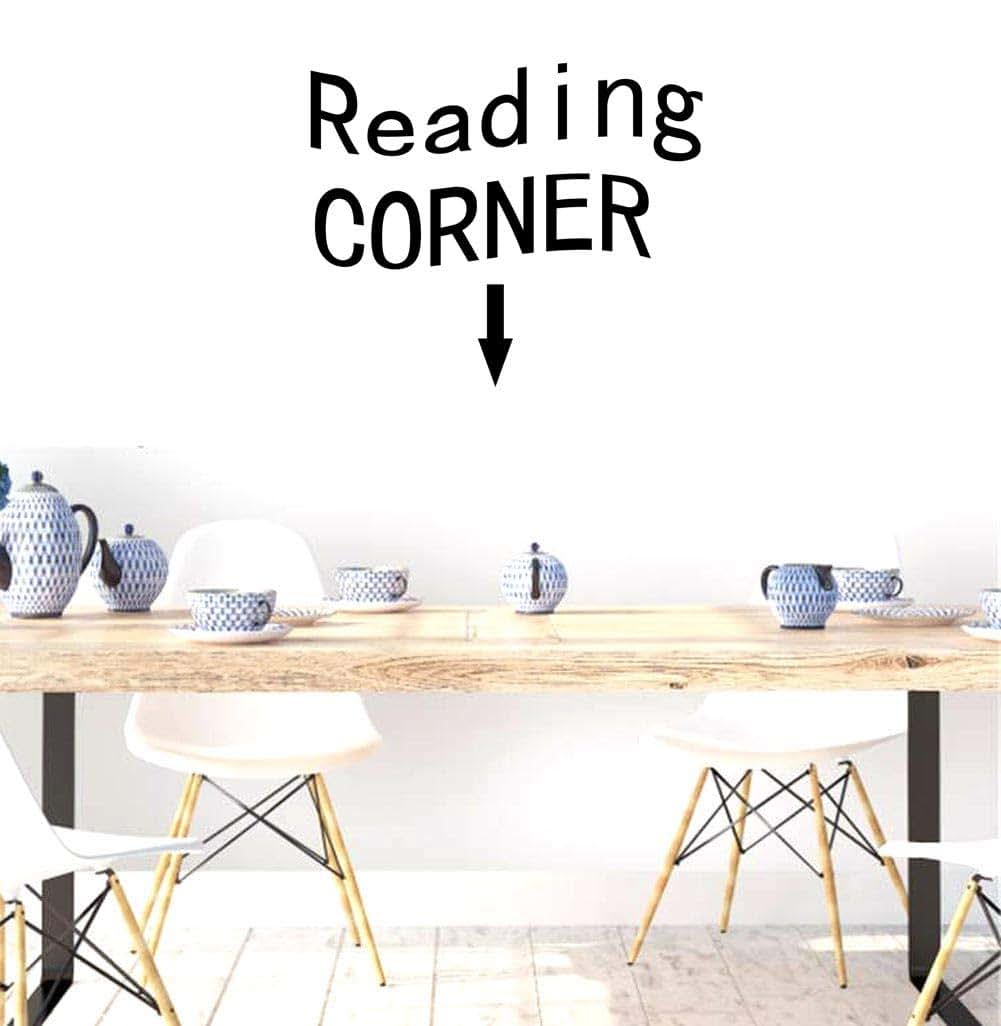 Bibitime Reading Corner PVC Wall Decal Vinyl Sticker Black 11.81 x 22.04