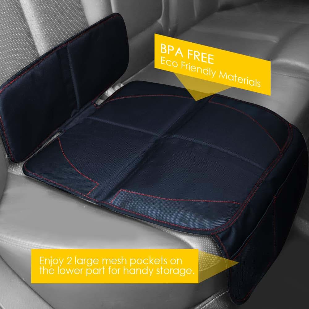 FASITE Car Seat Protector for Baby, Black, 2 Pack