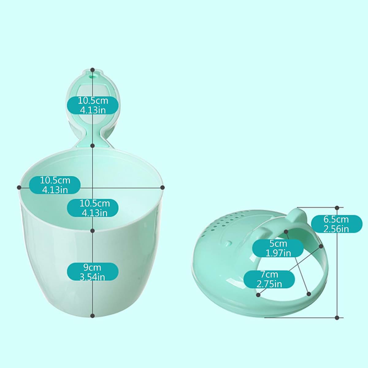 Btgghytr Baby Bath Rinse Cup with Sprinkler Cover and Fish Shape Handle (photo 4)